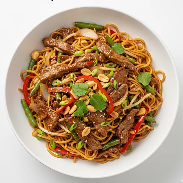 Beef Stir-Fry With Tossed Beans & Noodles